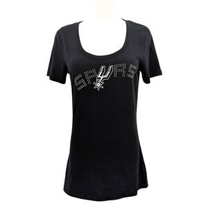 NBA San Antonio Spurs Rhinestone Logo Tee Fanwear Athleisure L